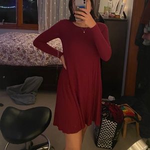 Maroon Long sleeve Dress